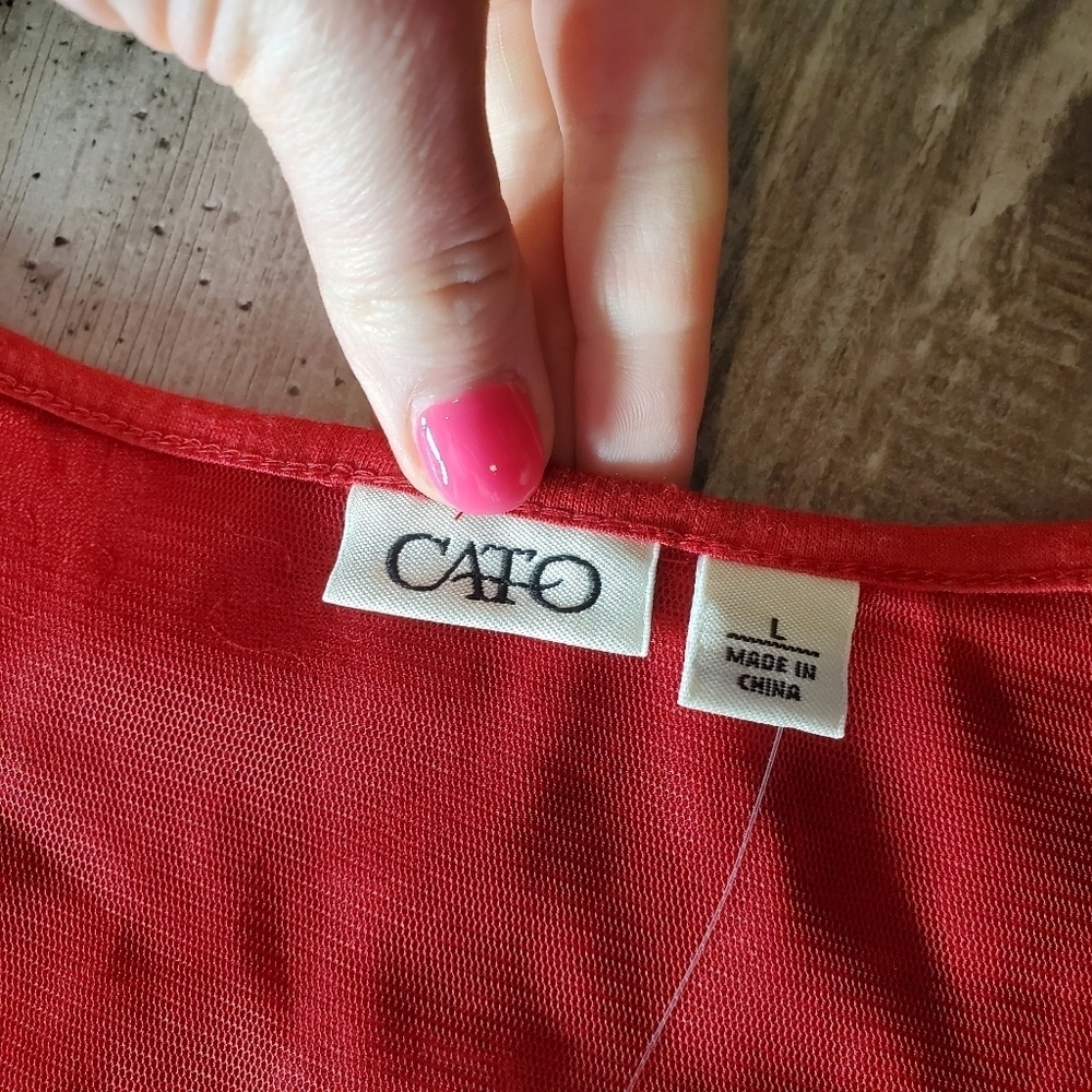 NWT Cato Size Large Women's Red Sequin Fully Lined Tank Top - Picture 5 of 13